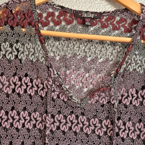 Be Bop Crocheted Mini Dress/Tunic   Size L - Picture 5 of 9